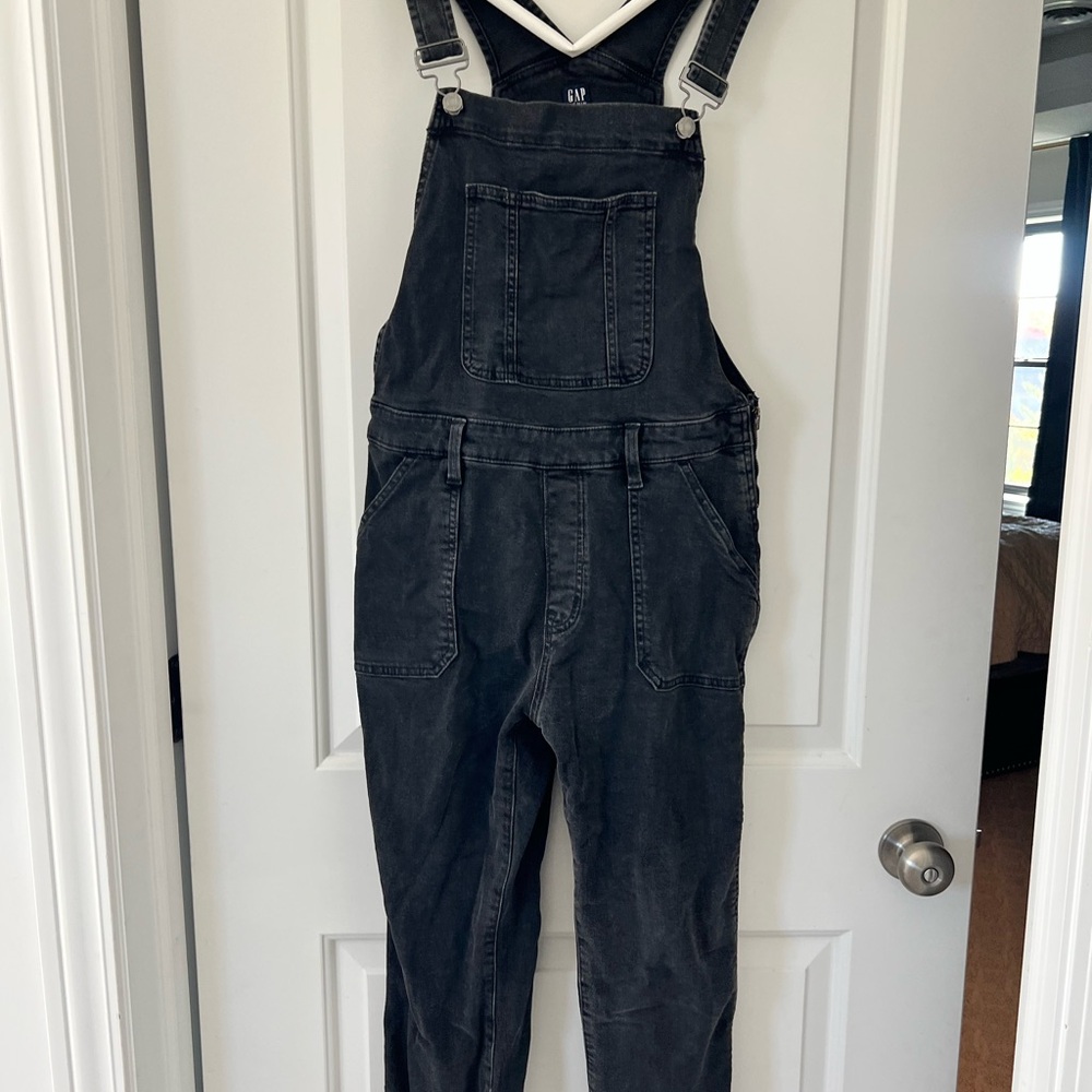 GAP Charcoal Stretch Denim Overalls